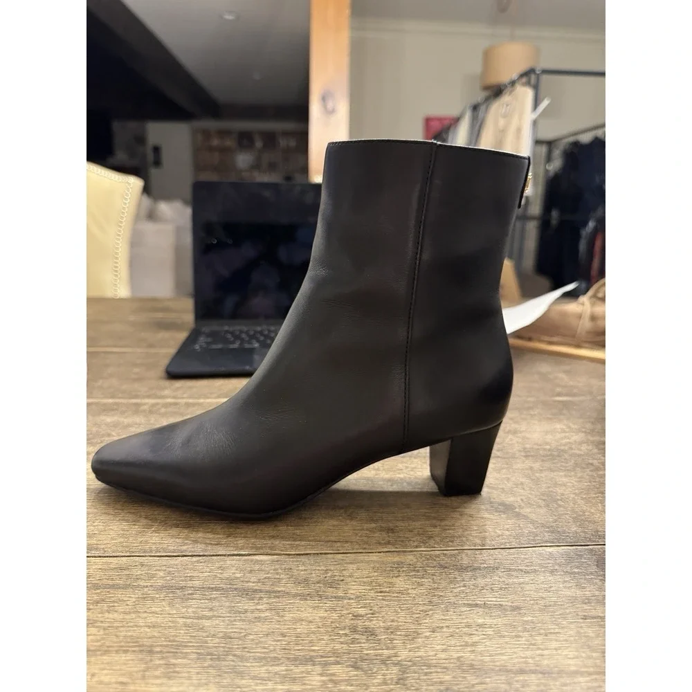 Lauren Ralph Lauren Willa Boots Women's Black Leather Ankle Bootie Size 10